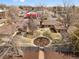 Aerial view of home complex showing manicured landscaping and community green space at 2804 N Harrison St, Denver, CO 80205