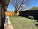 Large backyard with a combination of wood and dark colored fences, and well-kept lawn at 2804 N Harrison St, Denver, CO 80205