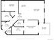 Detailed floor plan showcasing the layout of the property, including room dimensions and balcony at 15475 Andrews Dr # 310, Denver, CO 80239