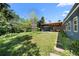 Large backyard with a covered patio, mature trees, and a well-maintained lawn, perfect for outdoor living at 2717 S Steele St, Denver, CO 80210