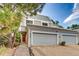 Charming townhome showcasing a two-car garage and well-maintained landscaping at 2980 S Parker Ct, Aurora, CO 80014
