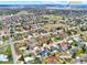 High aerial view of neighborhood and home, in relation to Chatfield Reservoir at 7737 S Dover St, Littleton, CO 80128