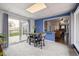 Bright dining room with sliding glass door leading to the backyard and an open view to the kitchen at 1995 Xenia St, Denver, CO 80220