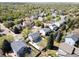 Expansive aerial view of a residential neighborhood featuring lush greenery, well-spaced homes, and tree-lined streets at 524 Rider Ridge Dr, Longmont, CO 80504