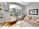 Cozy living room with large windows, comfortable seating, and modern decor at 1011 S Valentia St # 30, Denver, CO 80247