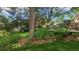 Relaxing backyard with a mix of flowers, trees and a deck at 308 Baron Ave, Lafayette, CO 80026