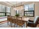 Elegant dining room with large windows and city views at 1800 Lawrence St # 505, Denver, CO 80202