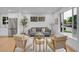 Bright and airy living room featuring modern furniture, an open layout, and a view into the updated kitchen at 7126 Joan St, Denver, CO 80221