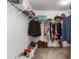 Walk-in closet with wire shelving, hanging clothes, and shoe storage offers ample space for organization at 6276 Turnstone Pl, Castle Rock, CO 80104