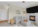 Inviting living room with a fireplace, modern decor, and a comfortable seating area at 20356 Willowbend Ln, Parker, CO 80138