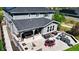 Aerial view of home's backyard oasis, complete with patio and built-in grill at 26994 E Indore Ave, Aurora, CO 80016