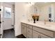 Modern bathroom with double vanity and a separate shower at 9203 Star Streak Cir, Littleton, CO 80125