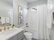 Bright bathroom with modern fixtures, a combined shower and tub, and a stylish vanity at 5755 Boston St, Denver, CO 80238