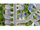 Stunning aerial view of a neighborhood showcasing well-maintained homes, lush greenery, and convenient street layouts at 6385 S Nelson Way, Littleton, CO 80127