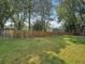 Well-maintained backyard with a lush lawn, mature trees, and a wooden fence, providing a private and serene outdoor space at 2576 S Cody Way, Lakewood, CO 80227