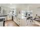 Modern kitchen with white cabinetry, stainless steel appliances, and a breakfast bar seating area at 3780 Benton St, Wheat Ridge, CO 80212