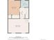 Floorplan of first level depicting bedroom, bathroom, hall, and basement at 9605 W David Ave, Littleton, CO 80128