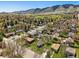 Aerial view of the property nestled in a residential neighborhood with mountain views at 1914 Washington Ave, Golden, CO 80401