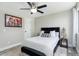 Well-lit bedroom with ceiling fan, luxury vinyl plank flooring, and a closet at 8666 Decatur St # 254, Westminster, CO 80031