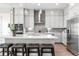 Modern kitchen with white cabinets, stainless steel appliances, quartz countertops, and a center island at 9340 Mount Jackson St, Littleton, CO 80125