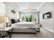 Elegant main bedroom suite with a tray ceiling, large windows, and contemporary decor at 9340 Mount Jackson St, Littleton, CO 80125