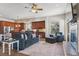 Bright living room featuring a fireplace and comfortable seating at 7260 Fallon Cir, Castle Rock, CO 80104