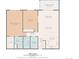 Layout of the home showing primary bedroom, bedroom, living room, dining area, and kitchen at 795 S Alton Way # 5D, Denver, CO 80247