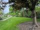 Spacious yard with lush green grass and mature trees offers a serene outdoor space at 795 S Alton Way # 5D, Denver, CO 80247