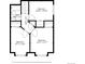 Second-story floor plan displaying layout with bedrooms, bath, and stairs at 8884 Miners St, Highlands Ranch, CO 80126