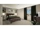 Spacious bedroom with wood bed frame and large window at 22032 E 38Th Pl, Aurora, CO 80019