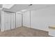 Finished basement area featuring carpeting, utility access, and closet space at 5337 S Ukraine Way, Aurora, CO 80015