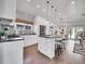 Open concept kitchen features an eat-in island, stainless steel appliances, and hardwood floors at 2155 S Emerson St, Denver, CO 80210