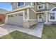 Close up of a charming home showcasing a two-car garage and inviting entryway at 746 Poppywood Dr, Highlands Ranch, CO 80126