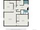 Floor plan showcasing the layout of the Gathering room, bedrooms, bathroom, hall, laundry room, and walk-in closet at 5491 Lowell Blvd, Denver, CO 80221