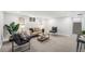 Bright living room showcasing neutral paint, window, carpet, and modern furniture at 5491 Lowell Blvd, Denver, CO 80221