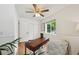 Inviting office with wood floors, ceiling fan, and a cozy chair at 1370 S Hudson St, Denver, CO 80222