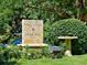 Sign for the Denver Public Library Park Hill Branch surrounded by greenery in a well-kept garden at 3429 N Adams St, Denver, CO 80205