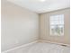 This is a standard bedroom with neutral walls, carpet, and a window at 3480 Spruce Dell Ct, Castle Rock, CO 80109