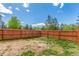 View of the backyard with a wooden fence under a clear blue sky at 5733 Whitechapel St, Castle Rock, CO 80104