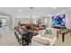 Spacious finished basement with a billiards table, media center and comfortable seating for entertainment at 8312 S Peninsula Dr, Littleton, CO 80120