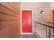 Welcoming exterior entrance with a brightly painted door, enhancing curb appeal and easy identification at 4899 S Dudley St # 19, Littleton, CO 80123