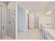 Modern bathroom featuring a walk-in shower and vanity at 651 Scrubjay Cir, Castle Rock, CO 80104
