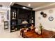 Finished basement features a built-in media center, neutral colors, and modern decor at 619 S Gilpin St, Denver, CO 80209