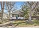 Charming single-story home with a blue door, mature trees, and a well-maintained front yard at 5668 S Foresthill St, Littleton, CO 80120