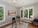 Bright home office with hardwood floors, glass desk, and large windows offering natural light at 6995 S Ensenada St, Aurora, CO 80016