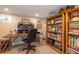Charming home office with built-in bookshelves and vintage desk at 669 S Washington St, Denver, CO 80209