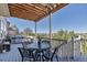 Outdoor deck area with metal table, chairs, and barbecue grill, offering ample space for outdoor dining at 6345 S Ider Way, Aurora, CO 80016