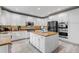 Modern kitchen featuring white cabinets, stainless steel appliances, and a center island at 6345 S Ider Way, Aurora, CO 80016