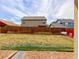 Fenced backyard with grass and stone landscaping and a home in the background at 467 S 36Th Ave, Brighton, CO 80601