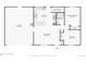 Detailed first-floor layout showcasing the kitchen, living room, garage and the spacious primary bedroom at 6393 S Johnson St, Littleton, CO 80123